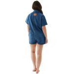Parke Short Sleeve Denim Romper Medium Wash - Image 3